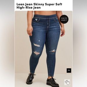 Torrid Lean Jean Skinny Super Soft High Rise Jeans